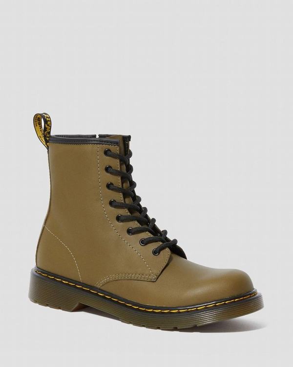 Dr Martens Dětské Kotníkové Boty Youth 1460 Romario Olivy Zelené, CZ-916403